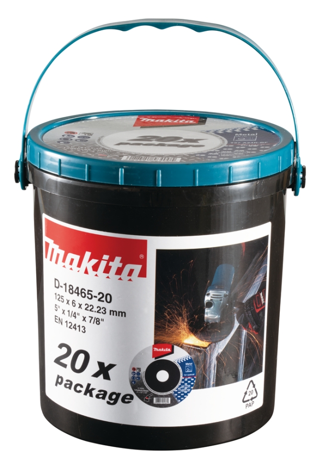 Makita Zubehör D-18465-20 Entgratscheibe Stahl 125 x 22,23 x 6 mm, 20 Stück