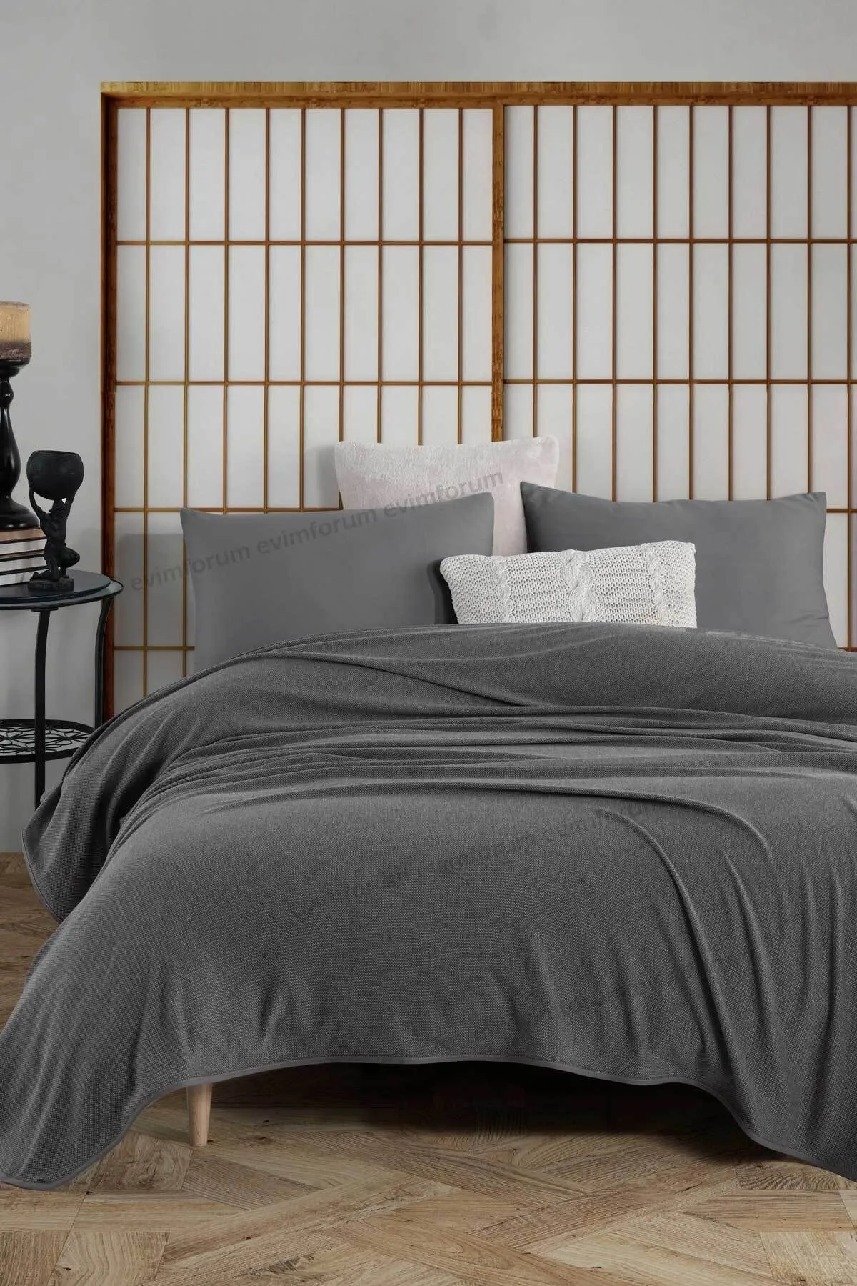 Formeya  Bettüberwurf-Set Einzelbett - Grau - Gestreift