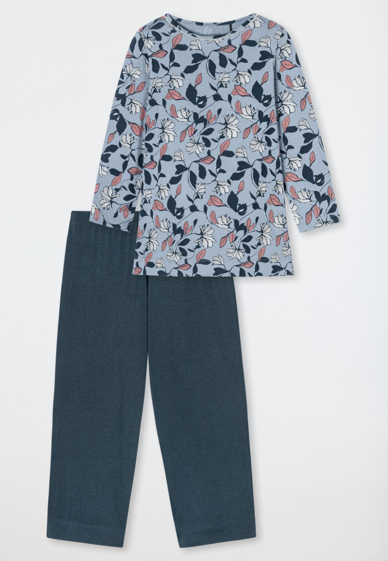 Schlafanzug 3/4-lang blaugrau gemustert - Comfort Nightwear