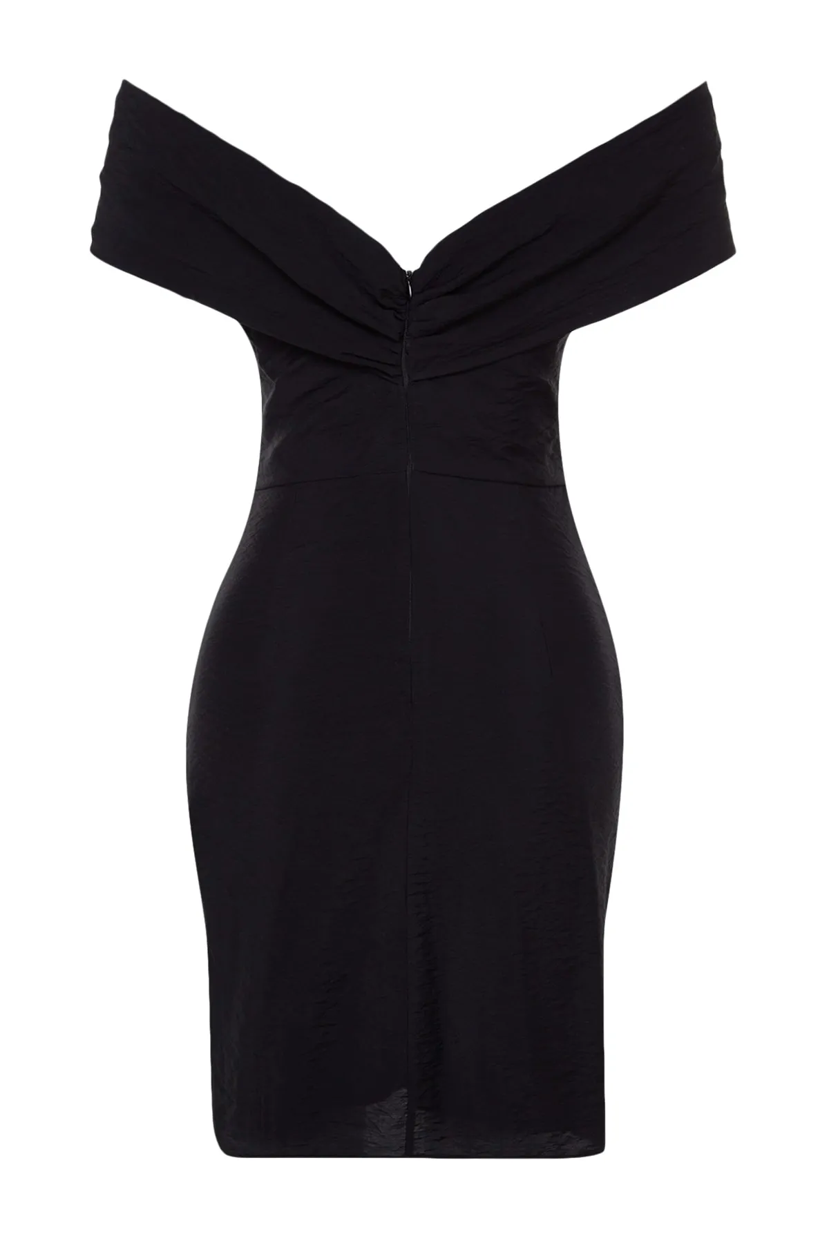 Trendyol Collection  Stilvolles Abendkleid im schwarzen Korsett-Look mit Raffdetails TPRSS22EL2025