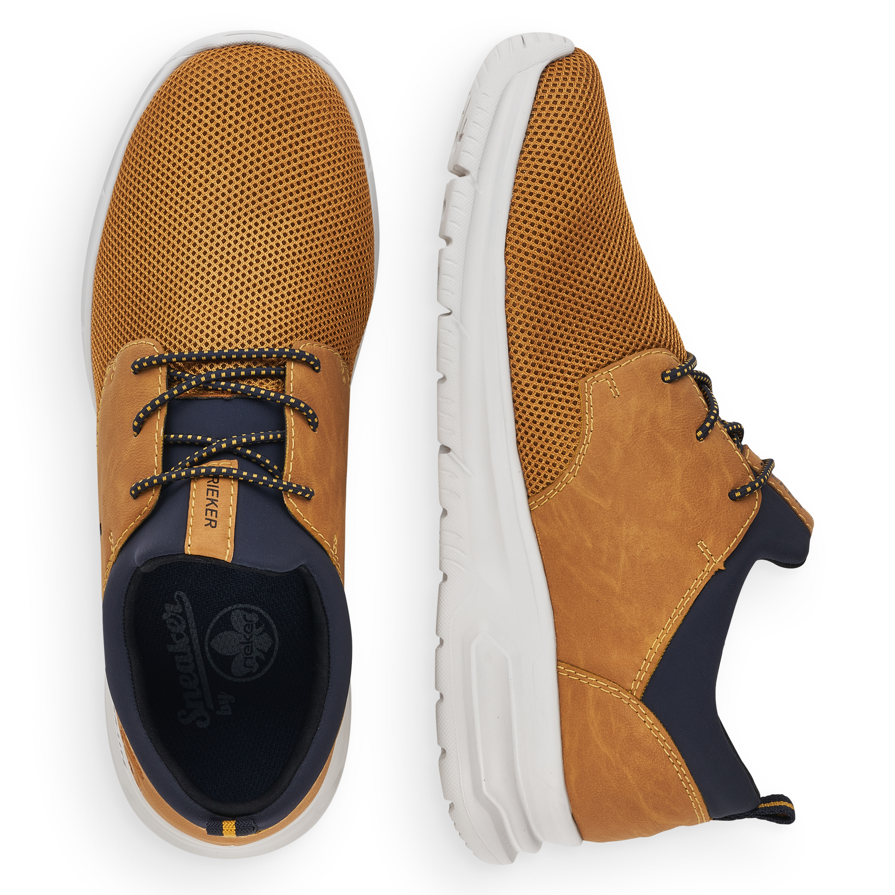 Rieker Herren Slipper goldgelb-pazifikblau
