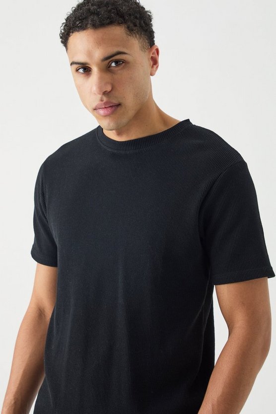 Slim-Fit T-Shirt in Waffeloptik