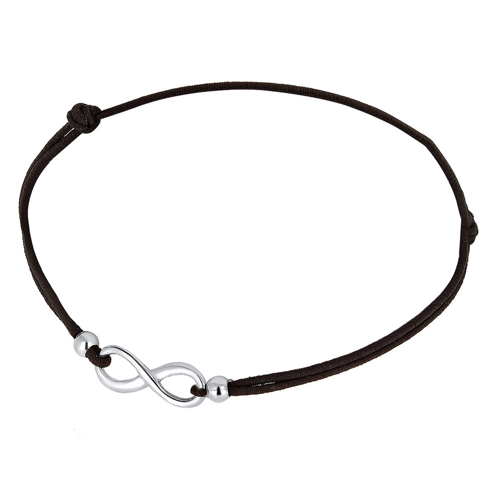 Elli Elli Bracelet Femmes Symbole Infinité Élastique Noir en Argent Sterling 925 Bracelet