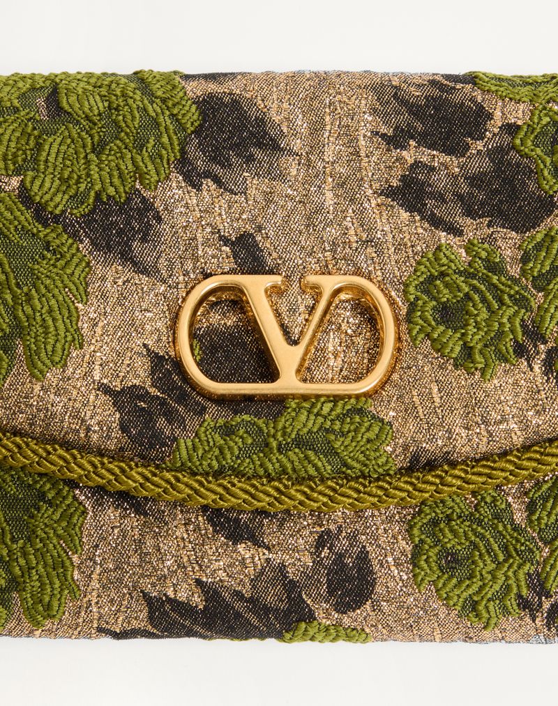 Valentino Garavani Devain lille skuldertaske i lurex jacquardstof