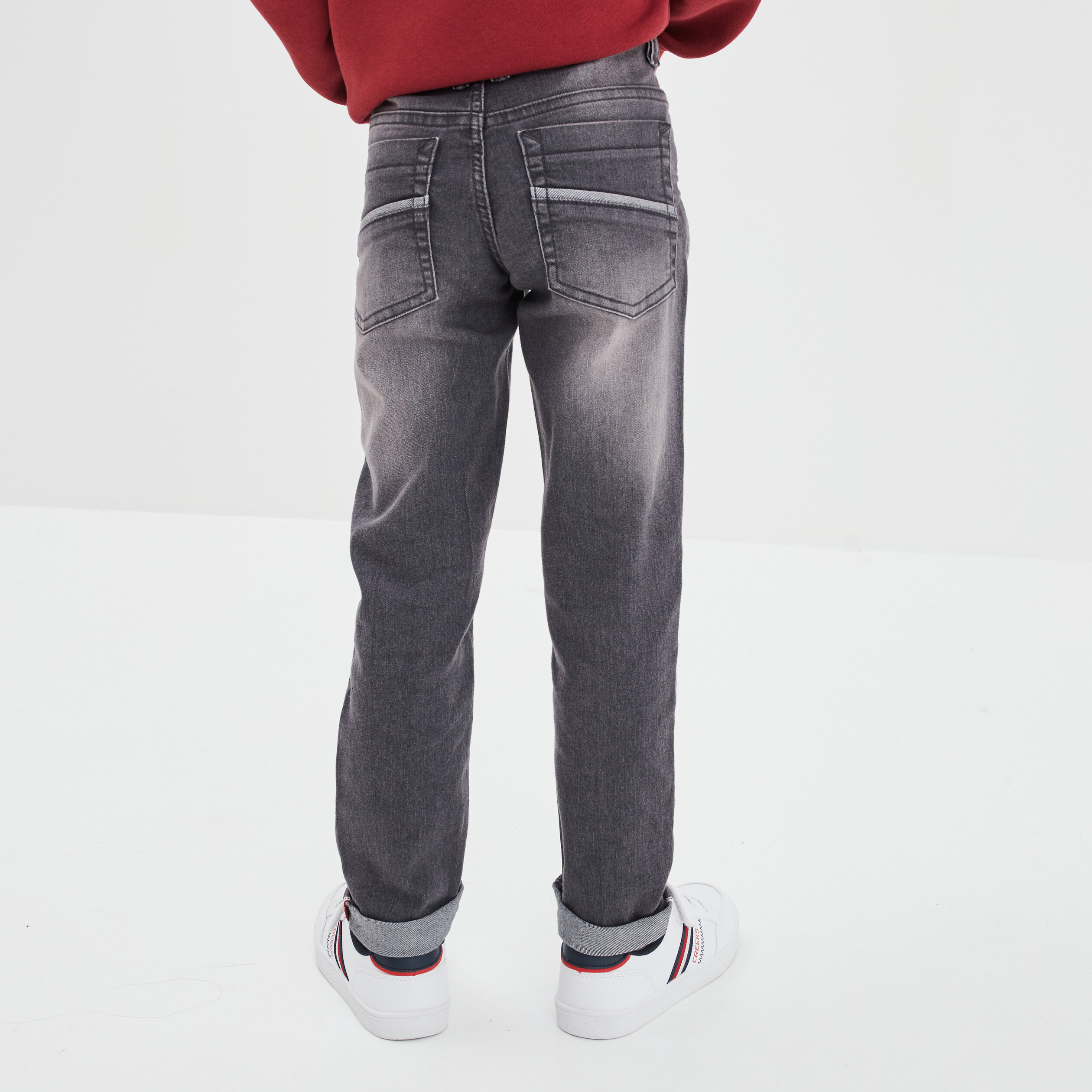 Jeans slim stretch Creeks denim gris garçon | La Halle