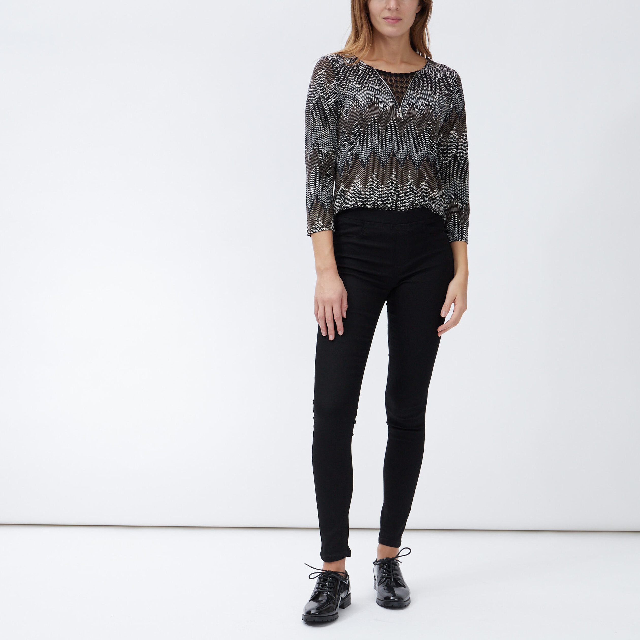 Jegging skinny taille basse noir femme | La Halle