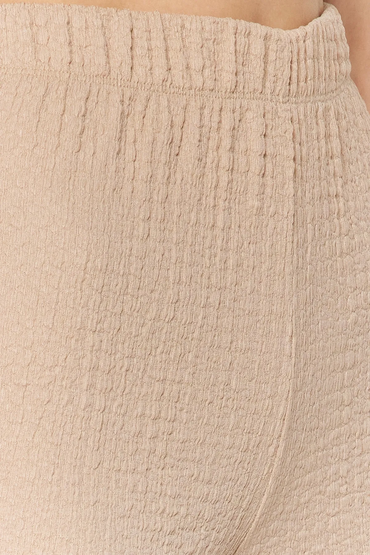 Trendyol Collection  Steinfarbenes Zweireiher-Set aus Strickoberteil und -unterteil mit Ballonärmeln aus strukturiertem Stoff TWOSS23AU00068