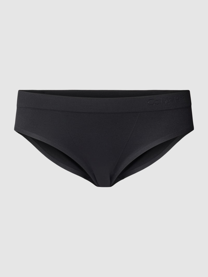 Slip mit Logo-Bund Modell 'BIKINI' in schwarz