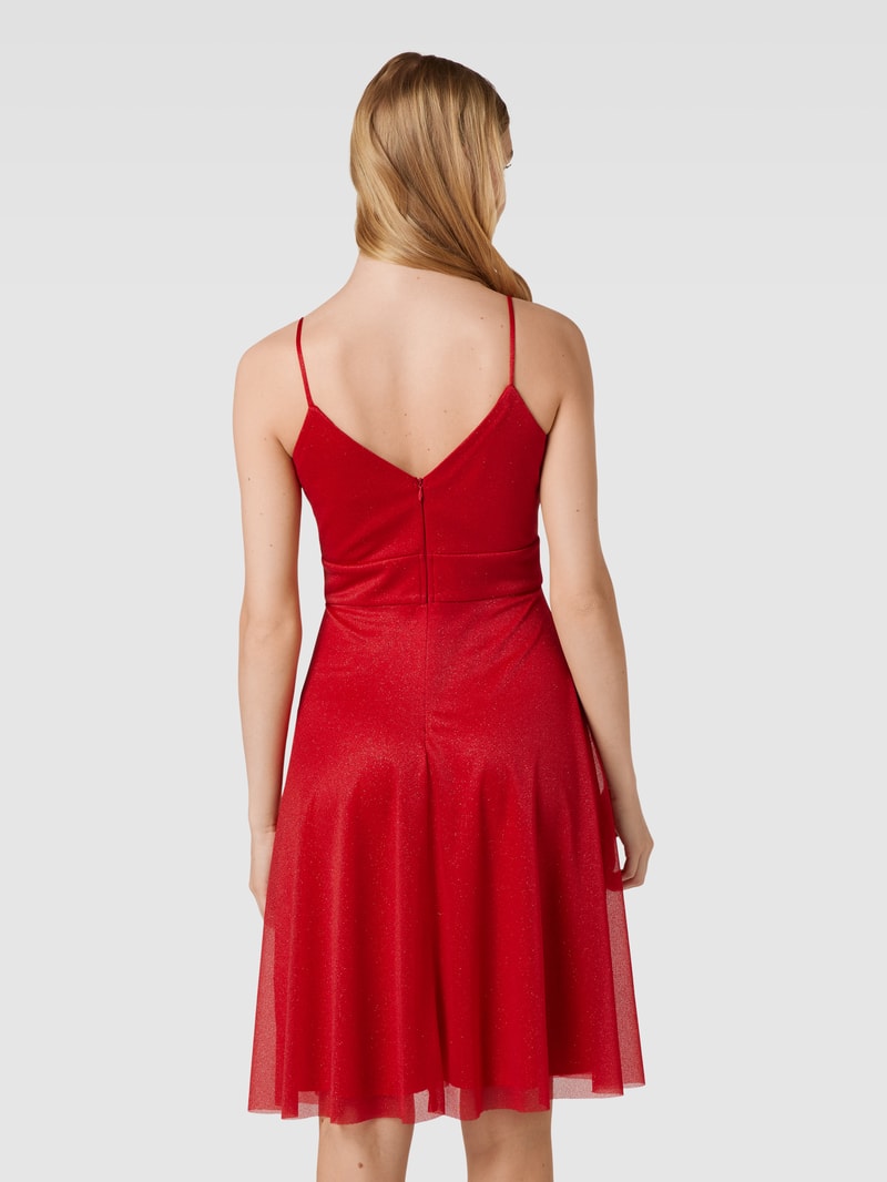 Cocktailkleid mit Spaghettiträgern in rot