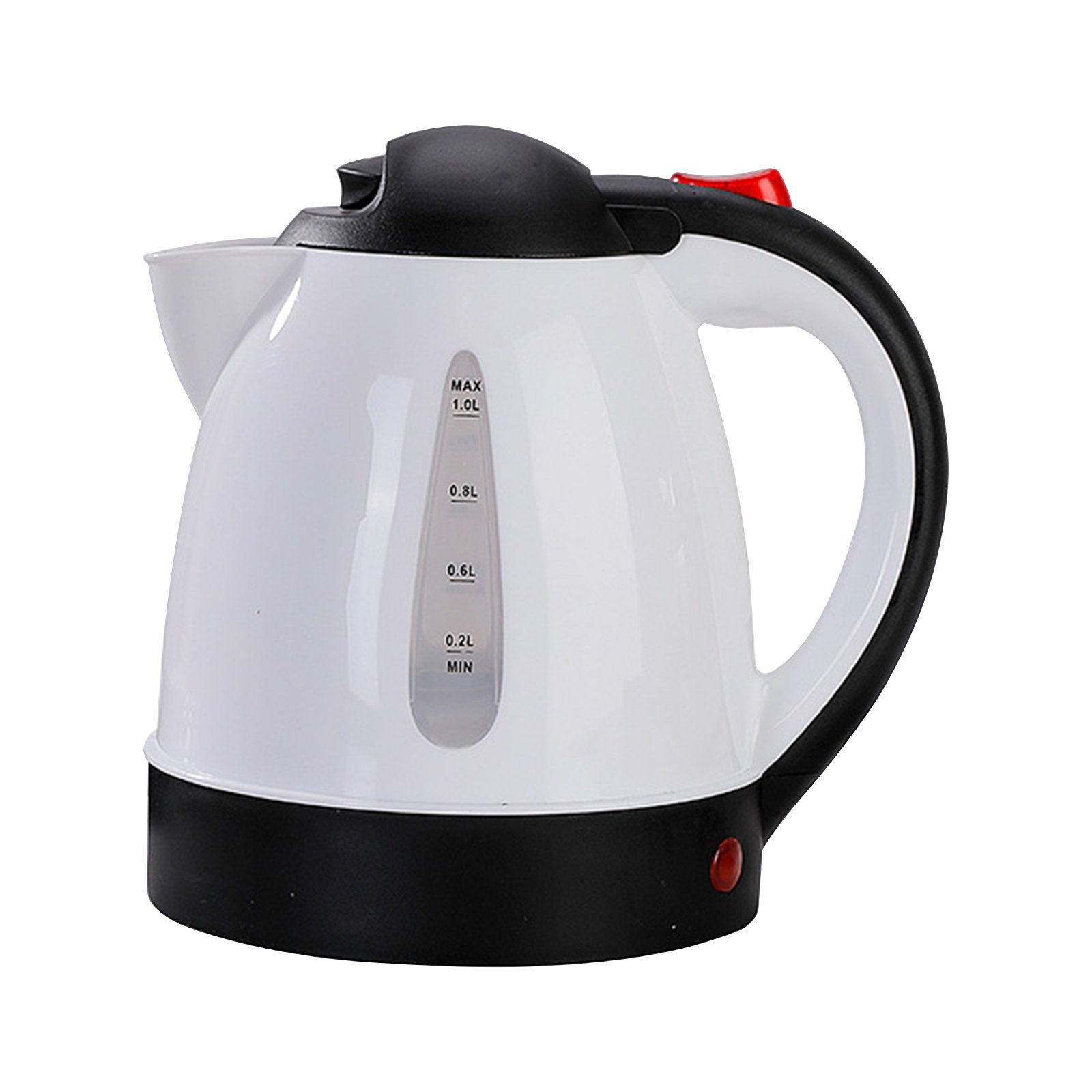 TWSOUL Wasserkessel 12V 150W Weißes Auto Tragbares Auto Ausschalten Wasserkocher1 Liter, Rostfreier Stahl, Auto-Wasserkocher