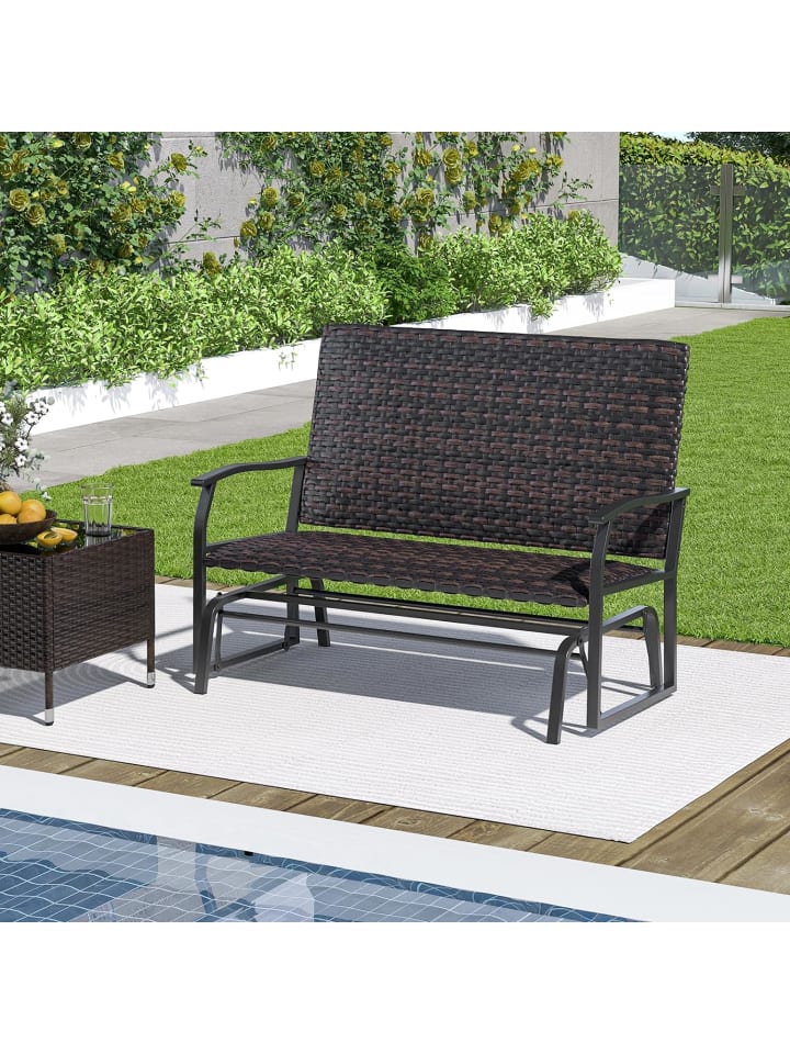 COSTWAY Gartenbank Polyrattan in Braun günstig kaufen onesize