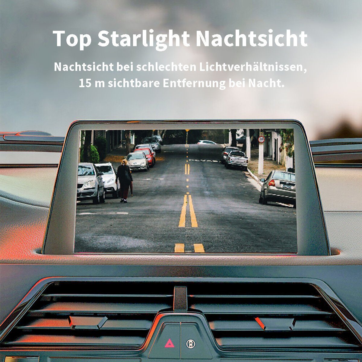 Yoyaxi Hochauflösende Autokamera mit 360-Grad-Rückwärtsbild Rückfahrkamera (Nachtsicht und Fischaugen-Rückansicht für erhöhte Sicherheit)