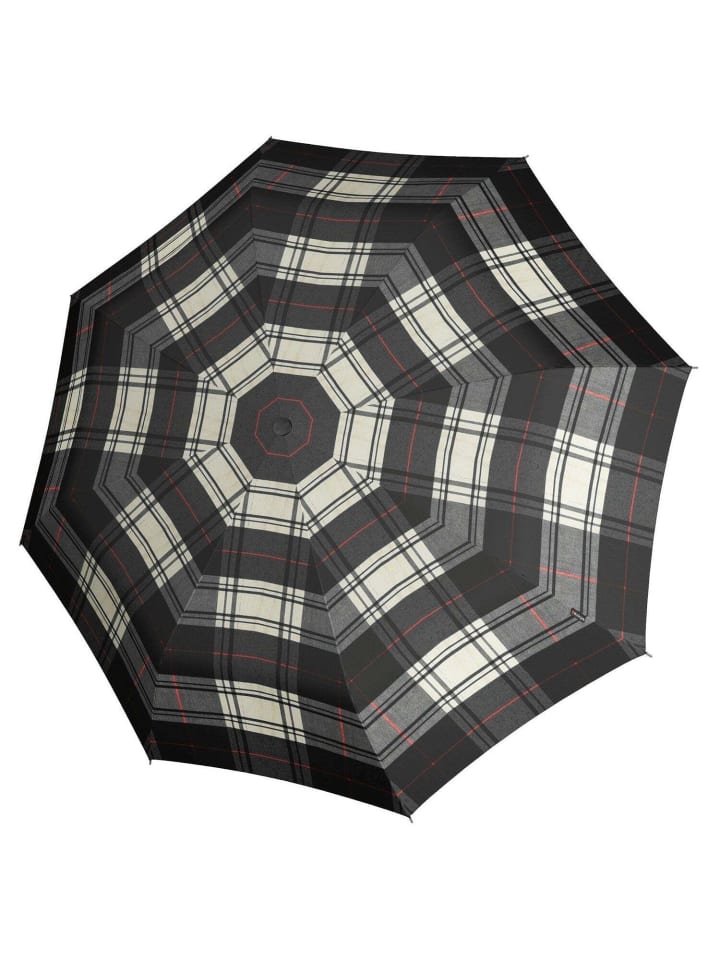 Knirps T.200 M Duomatic - Taschenschirm Regenschirm (sound moon) in check black/white günstig kaufen onesize
