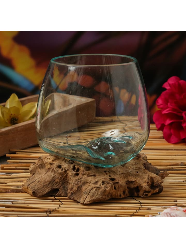 MARELIDA Glasschale Dekoschale Wurzelholz Unikat D: 15cm in natur günstig kaufen onesize