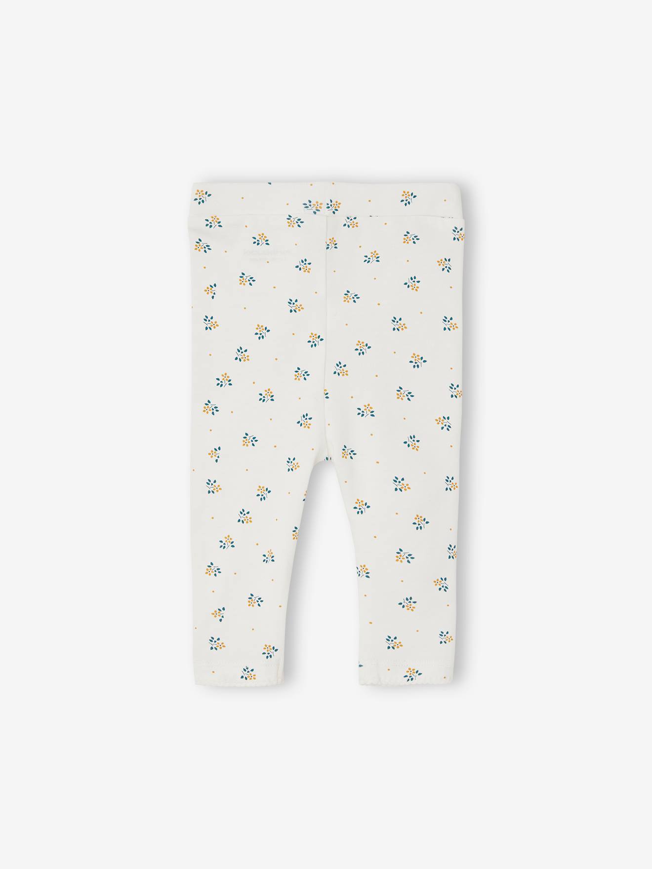 Vertbaudet 2er-Pack Baby Leggings BASIC Oeko-Tex - gedruckt hellbeige