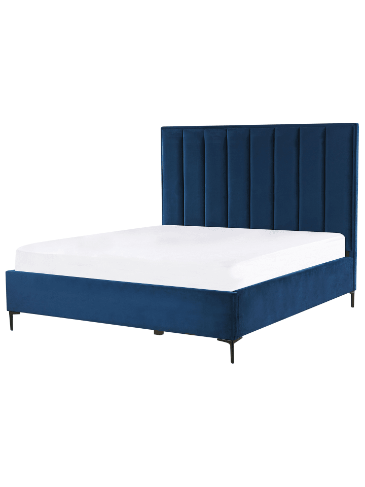 Beliani Schlafzimmer Set SEZANNE in Blau/Schwarz - (W) 170 x (H) 142 x (L) 215  cm günstig kaufen onesize