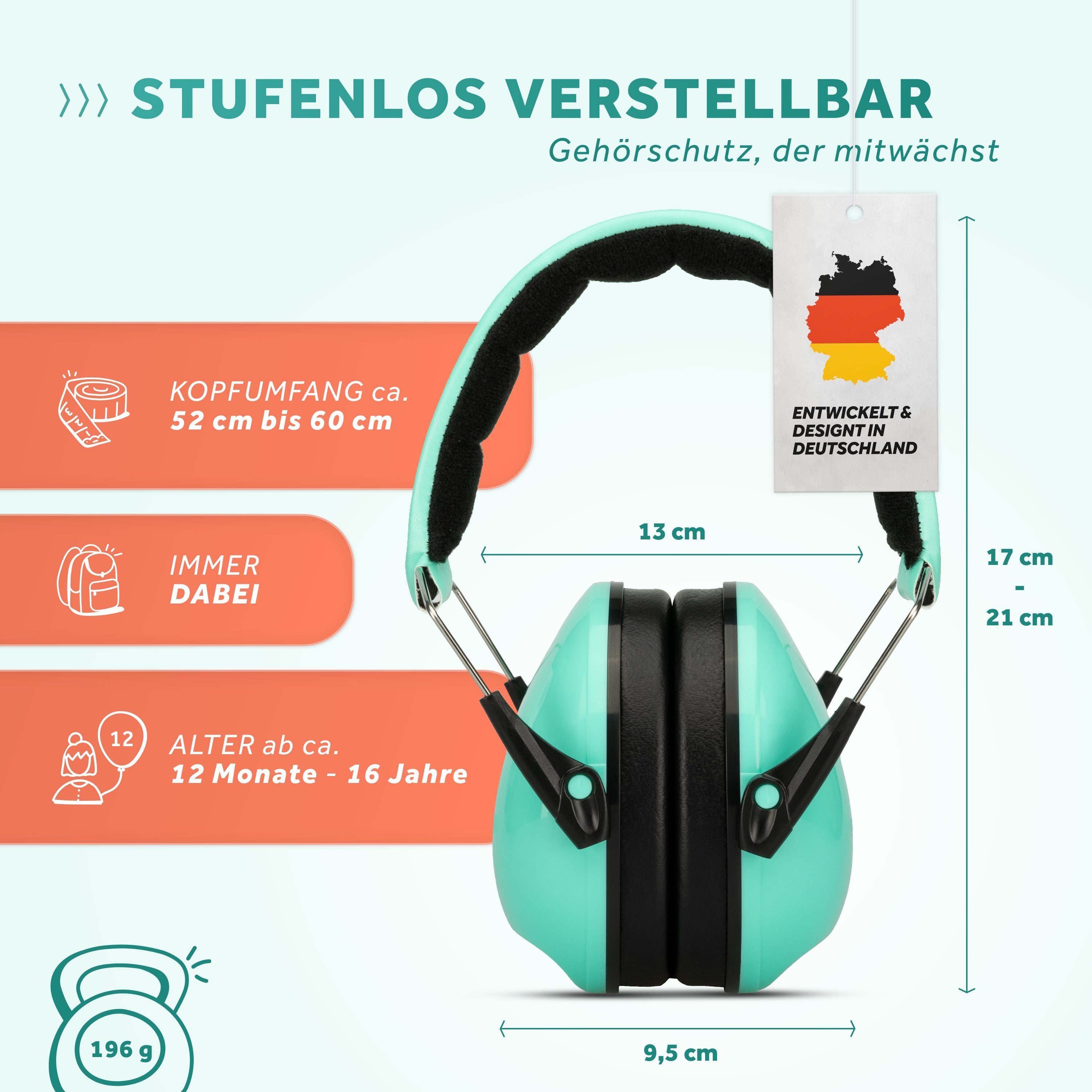 Schallwerk Kapselgehörschutz SCHALLWERK ® Kapselgehörschutz Kiddies – Gehörschutz für Kinder