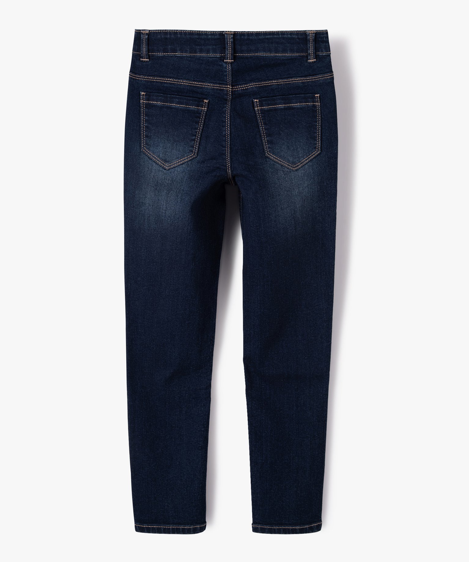 Jean fille coupe Slim taille+large en matière extensible brut | GEMO