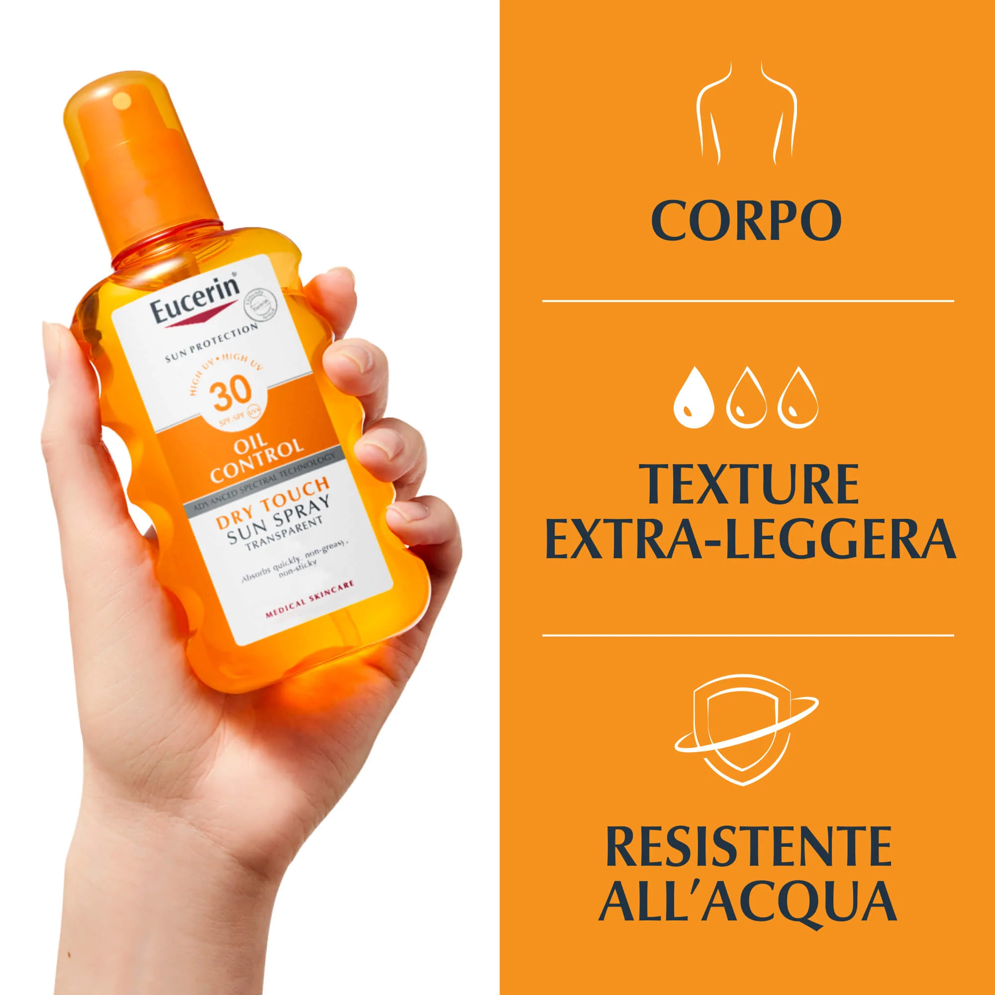 Spray solar de secado rápido transparente SPF30 - Spray solar corporal de alta protección.