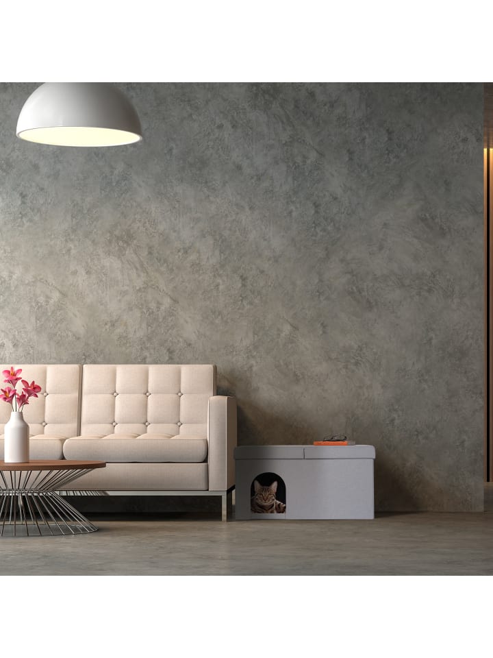 relaxdays Katzenhöhle in Grau - (B)74,5 x (H)38,5 x (T)37 cm günstig kaufen onesize