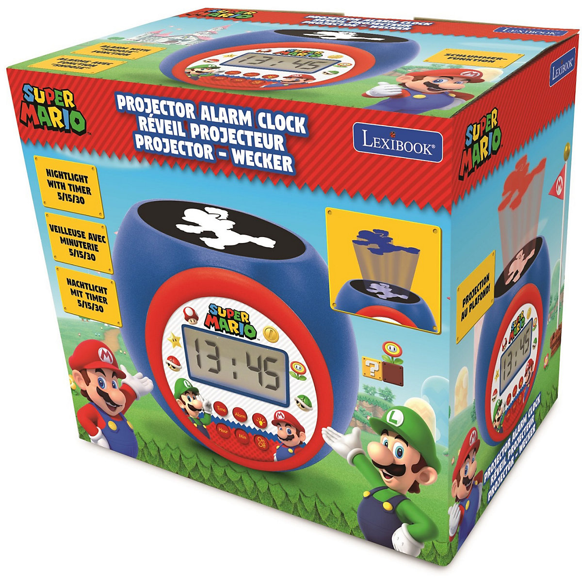 Super Mario Wecker mit Projektor