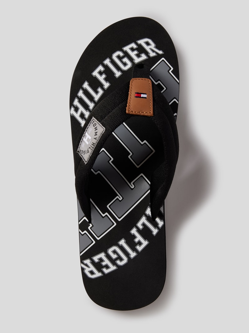 Zehentrenner mit Label-Details in schwarz
