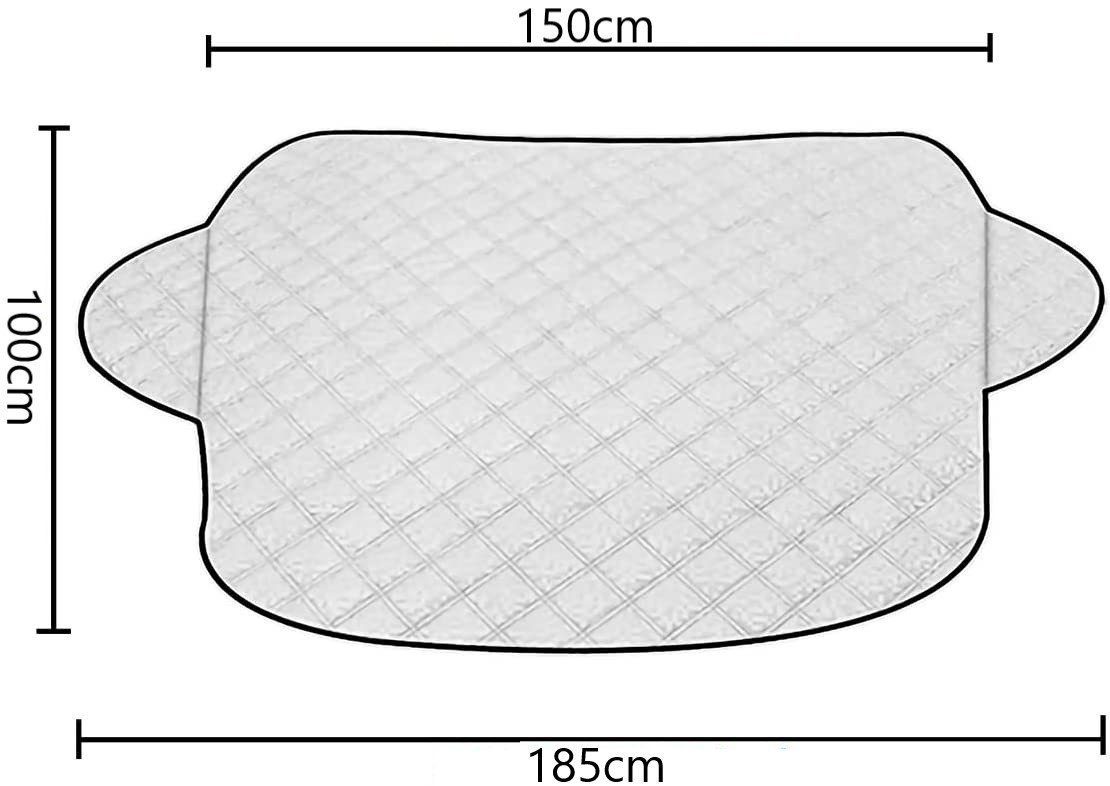 KESSMANN Autosonnenschutz Sonnenschutz Abdeckung faltbar Frontscheibe 4 Schichten 150x100cm Auto, (Set, 2-St., Inkl. Aufbewahrungstasche Frontblende Fenster Schutz Hitzeschutz), gegen Sonne Hitze UV Strahlung Staub Eis Frost Schnee strapazierfähig