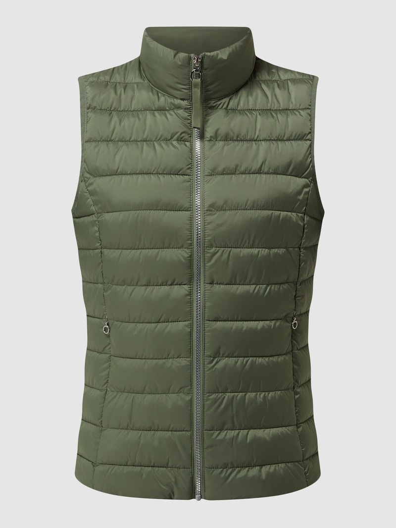 Steppweste mit Stehkragen in khaki