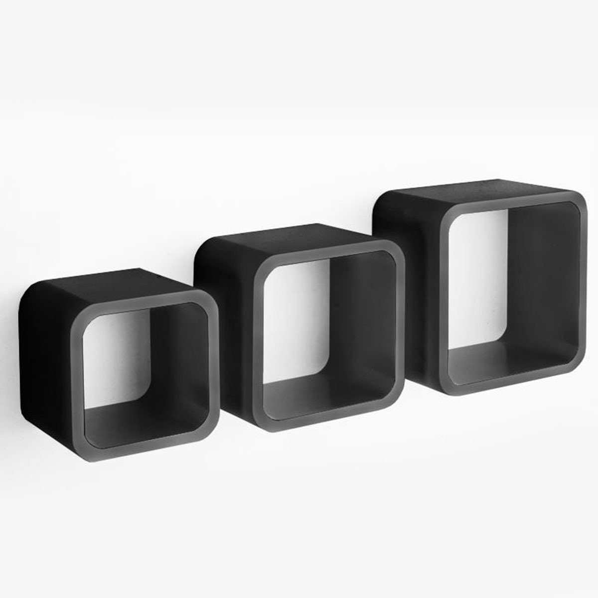 Floordirekt Wandregal Cambridge, Dekoregal in 4 Farben, Wandregal, ideal im Wohnzimmer, 3-teilig, Cube Regal