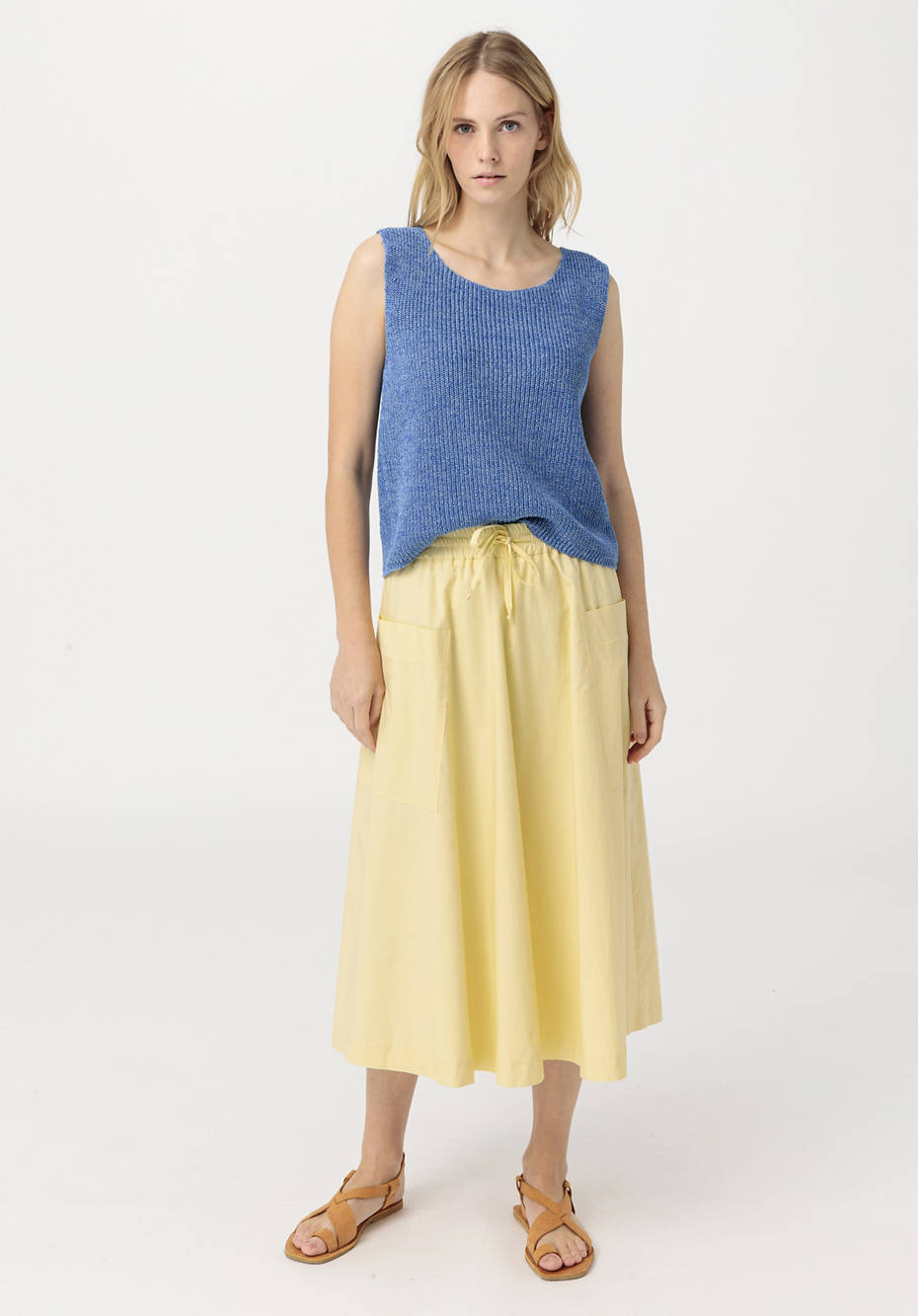 Pullover aus Bio-Baumwolle mit Leinen