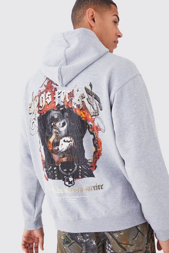 Oversize Hoodie mit Hunde-Print