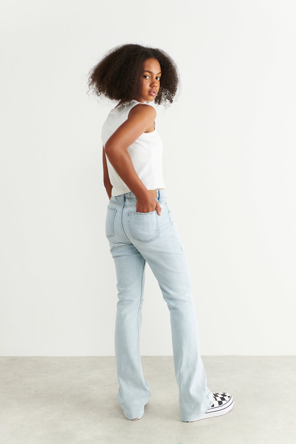 Super low bootcut jeans