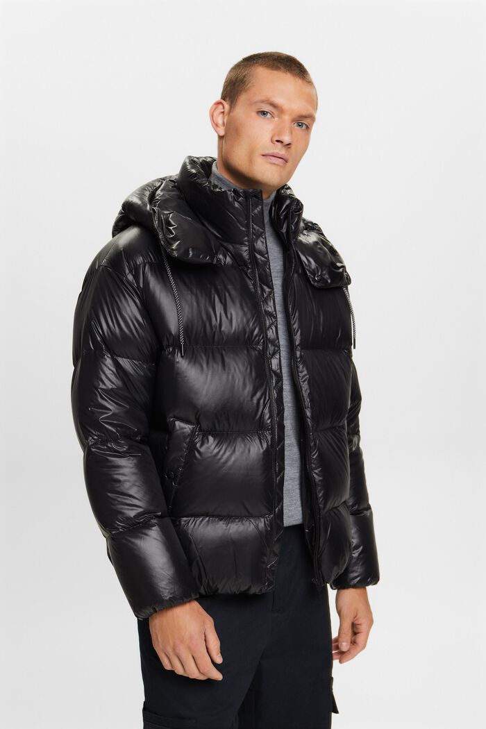 Glänzende Steppjacke mit Daunen