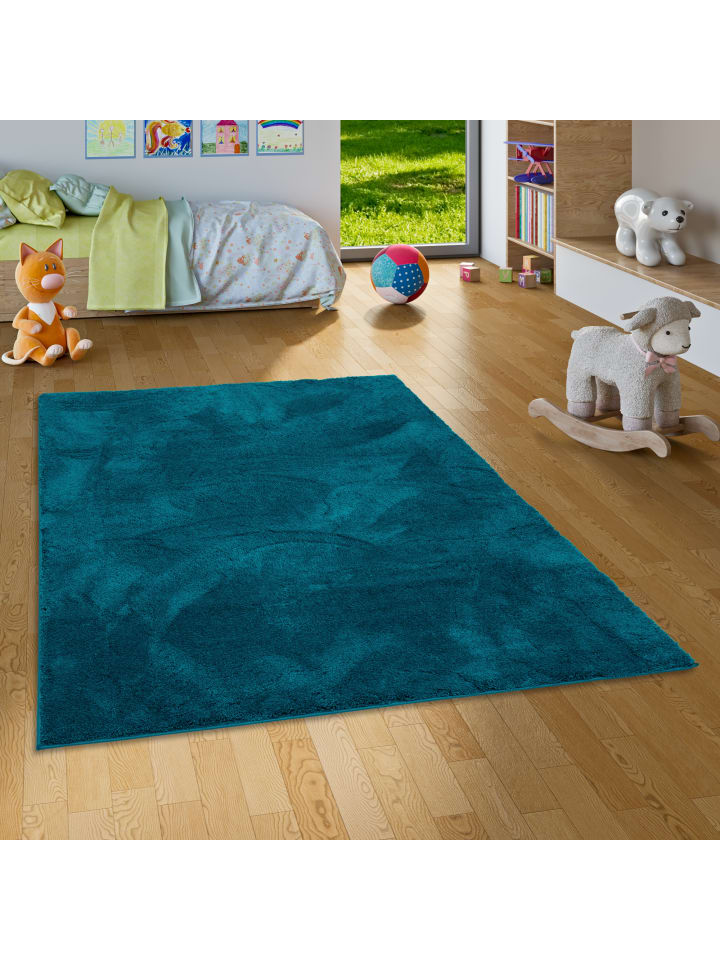 Pergamon Kinderteppich Super Soft Hochflor Silky Kids in Petrol günstig kaufen