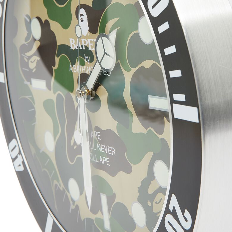 A Bathing Ape Abc Camo Bapex Wall Clock green
