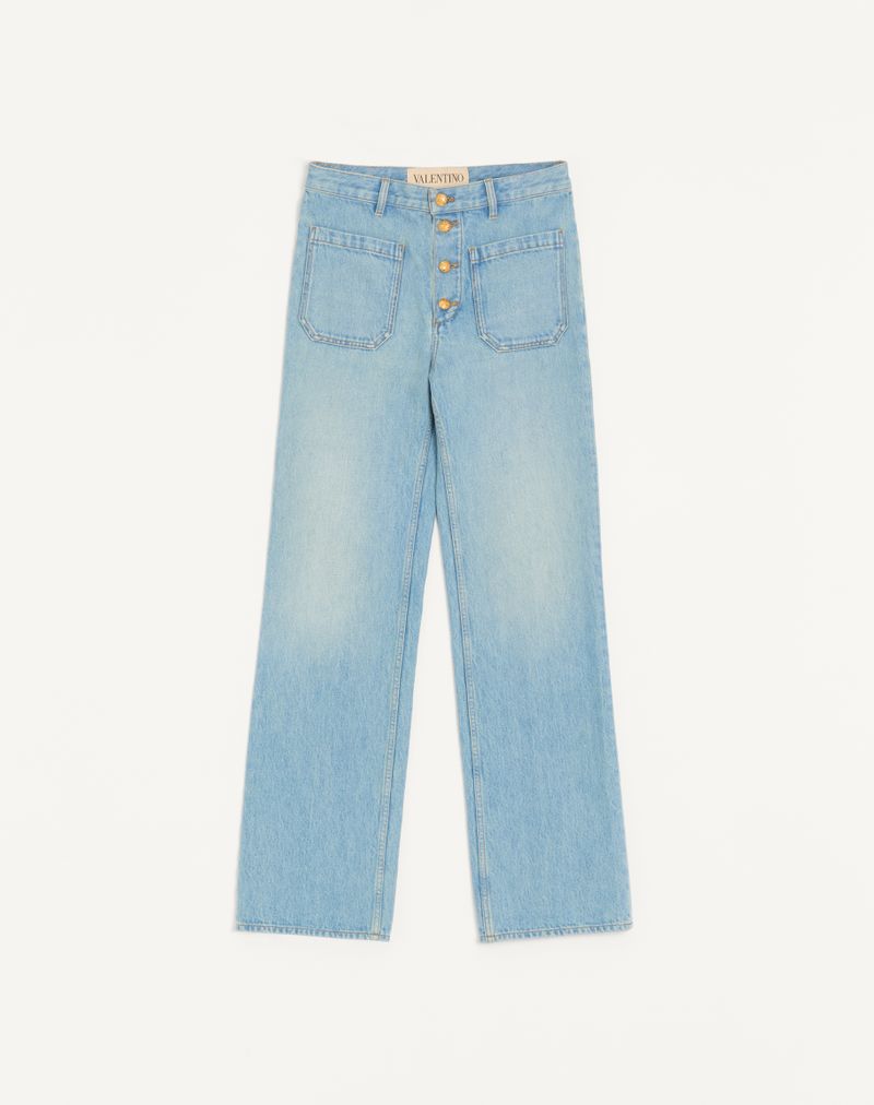 Calças jeans Valentino com botões dourados