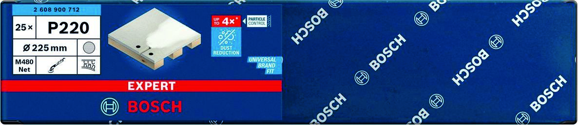 Bosch Blue Accessories 2608900712 Expert M480 slipnät för gipsslipmaskiner 225 mm, K220, 25 delar