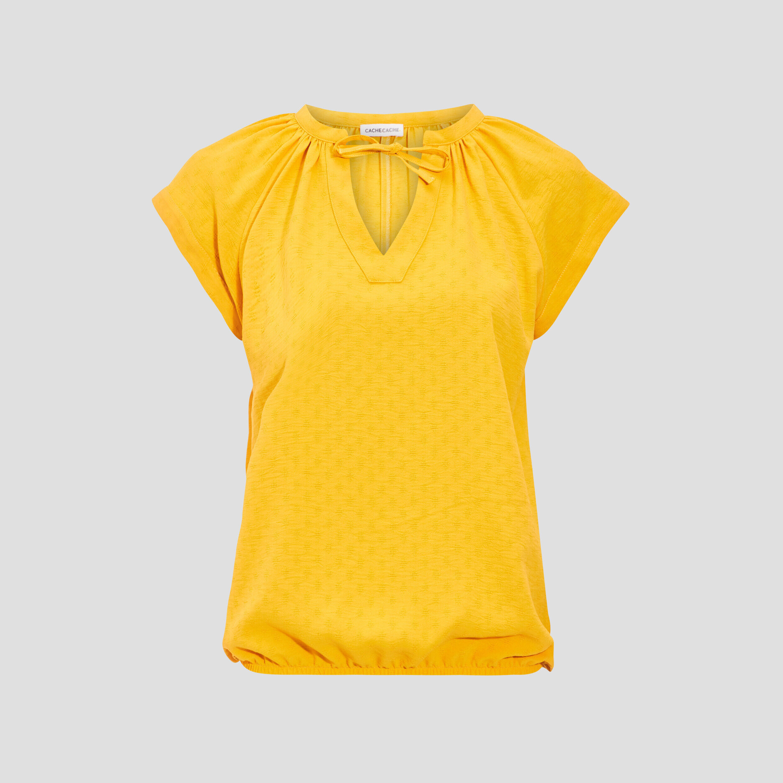 Blouse manches courtes jaune foncé femme | Cache Cache