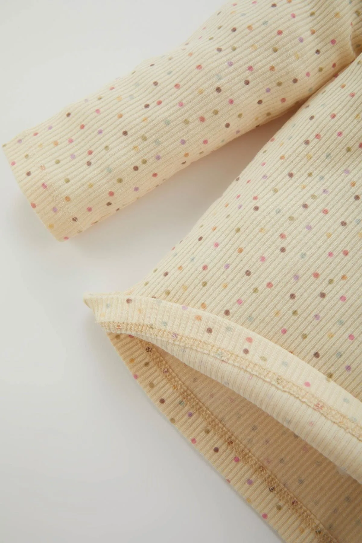 DeFacto  Langarm-Pyjama-Set mit gepunktetem, geripptem Camisole für Babys und Mädchen