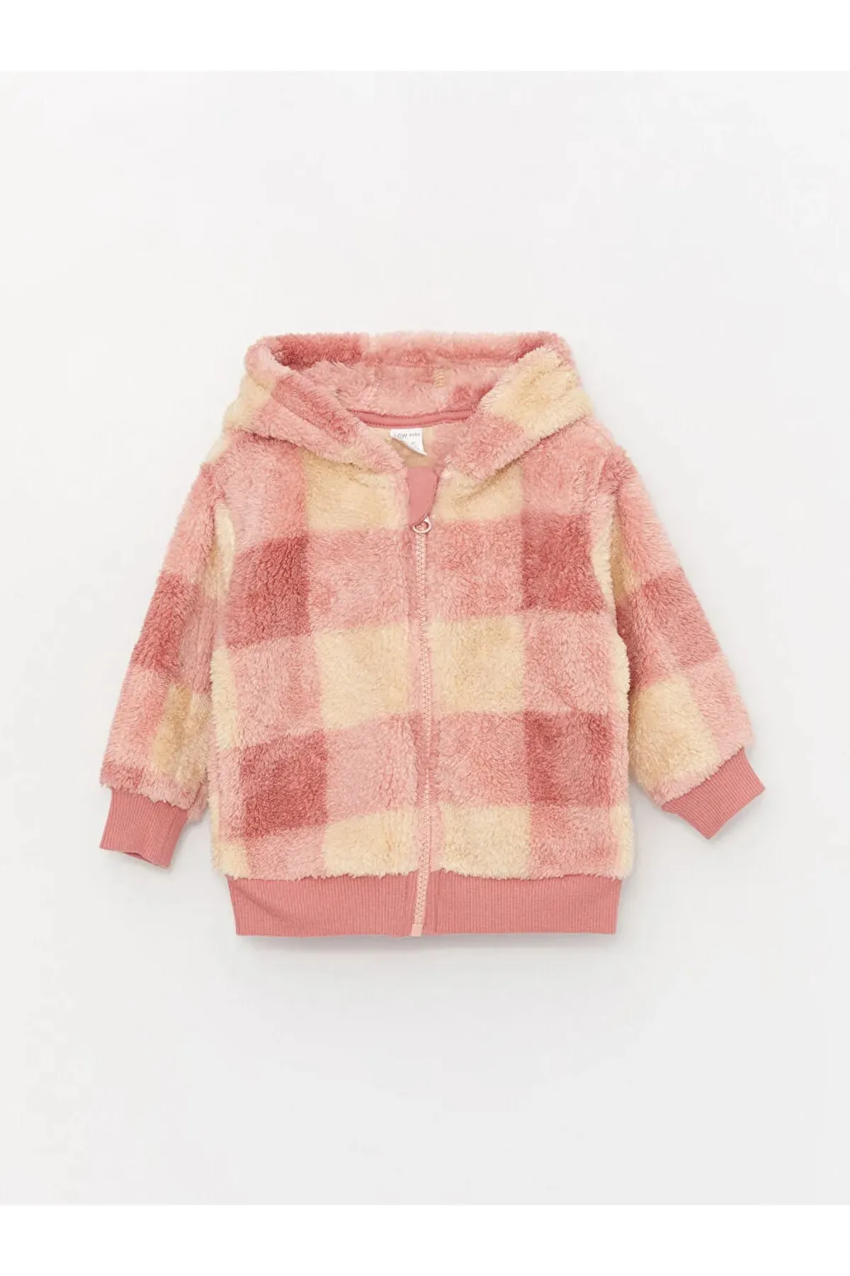 LC Waikiki  LCW Baby 2-teiliges Set aus langärmliger Strickjacke und Leggings aus Plüsch mit Kapuze für Babymädchen