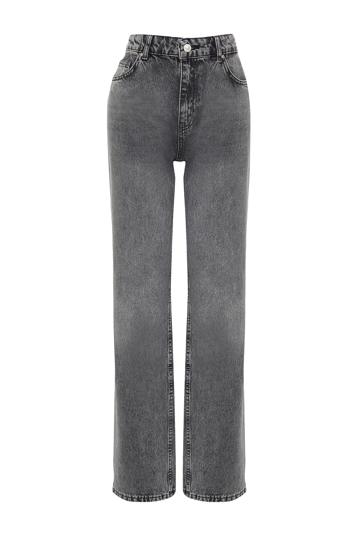 Trendyol Collection  Schwarze Jeans mit niedriger Taille und weitem Bein TWOSS24JE00033