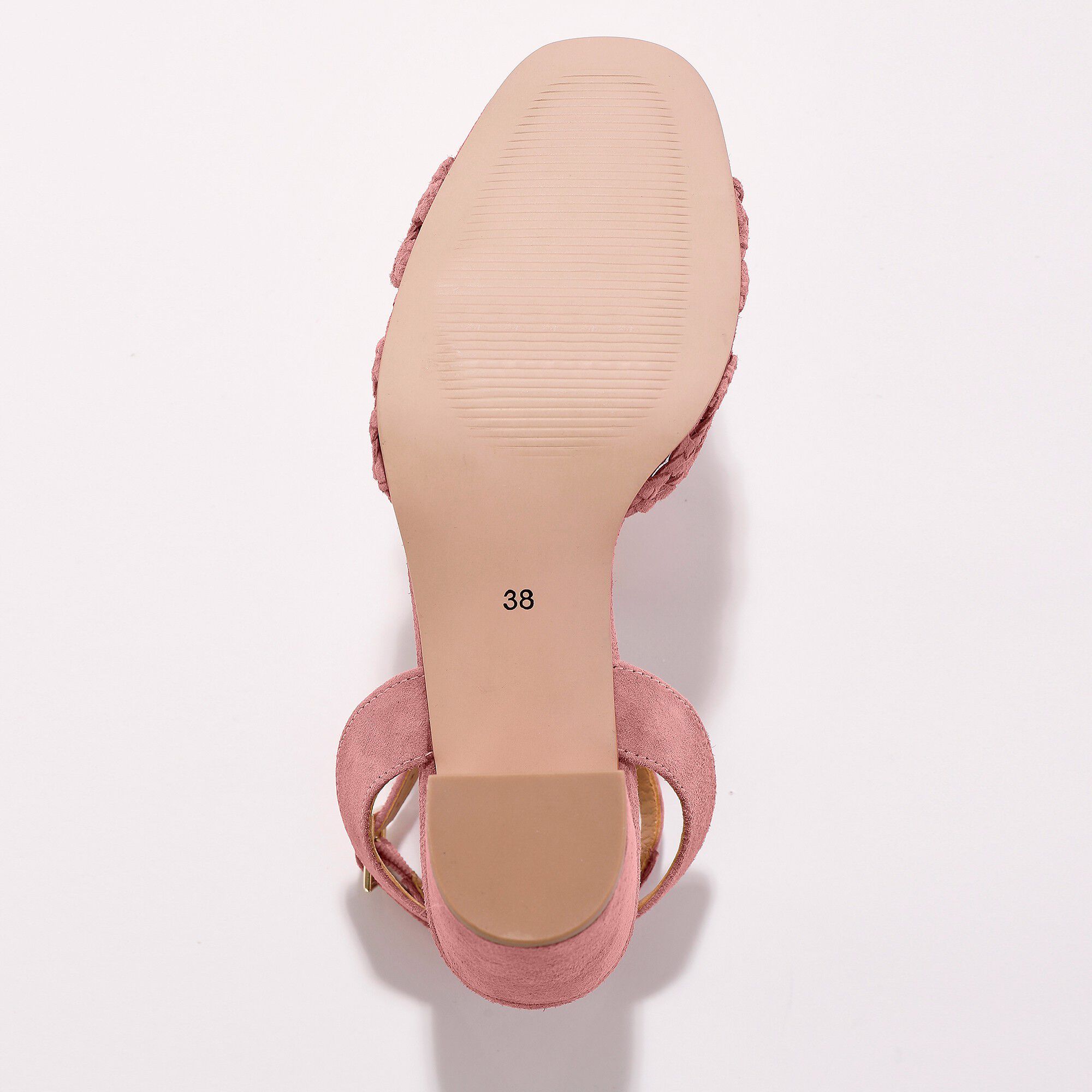 Sandales à brides en cuir tressé à talon