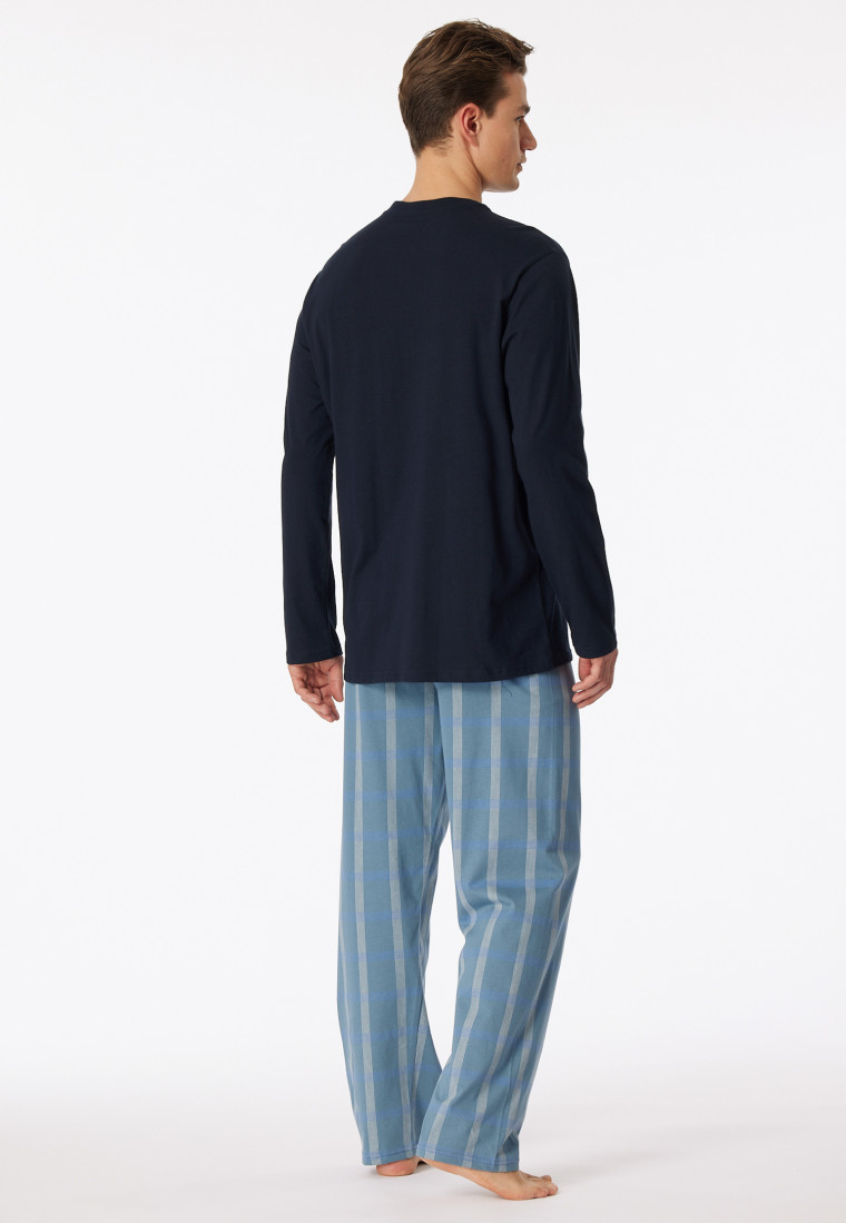 Schlafanzug lang Organic Cotton Karos admiral - Comfort Nightwear