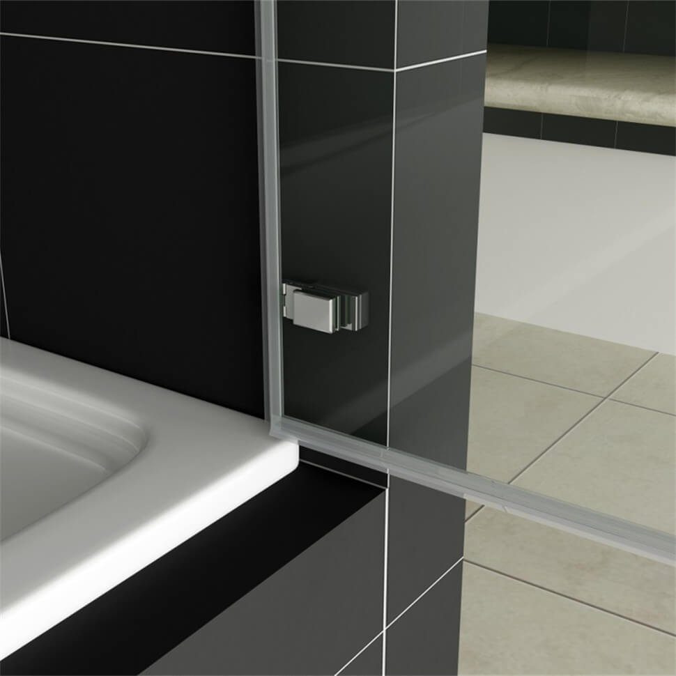 duschspa Badewannenaufsatz 5mm Badewannenaufsatz Duschwand Glaswand Duschabtrennung Dusche, Einscheibensicherheitsglas, Sicherheitsglas, (Set), Breite 80cm, Höhe 140cm, Glas