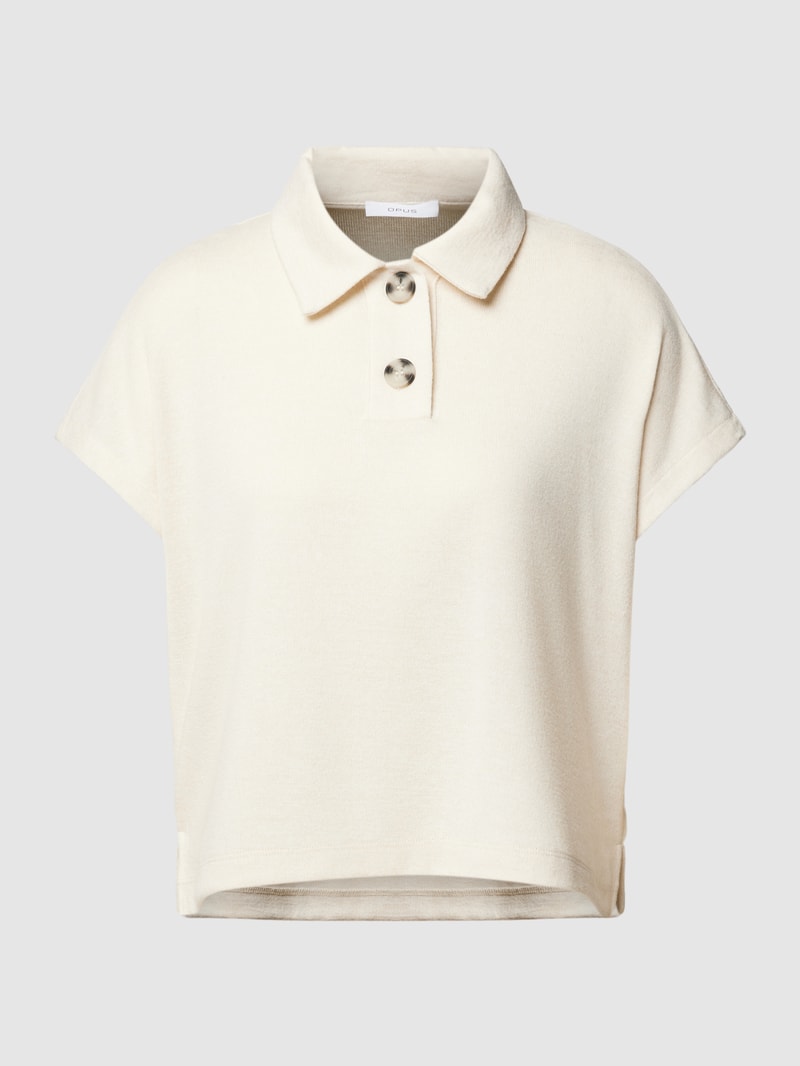 T-Shirt mit Umlegekragen Modell 'Semufa' in sand