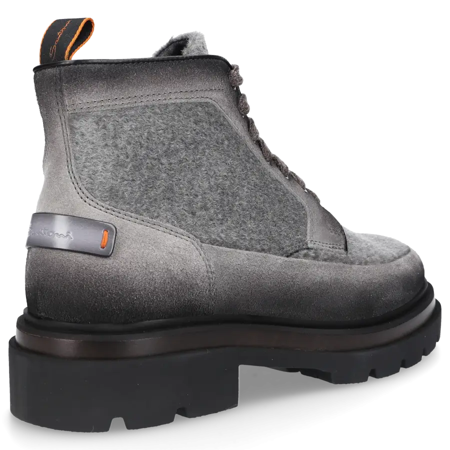 Santoni - Schnürboots 17927 Veloursleder - grau