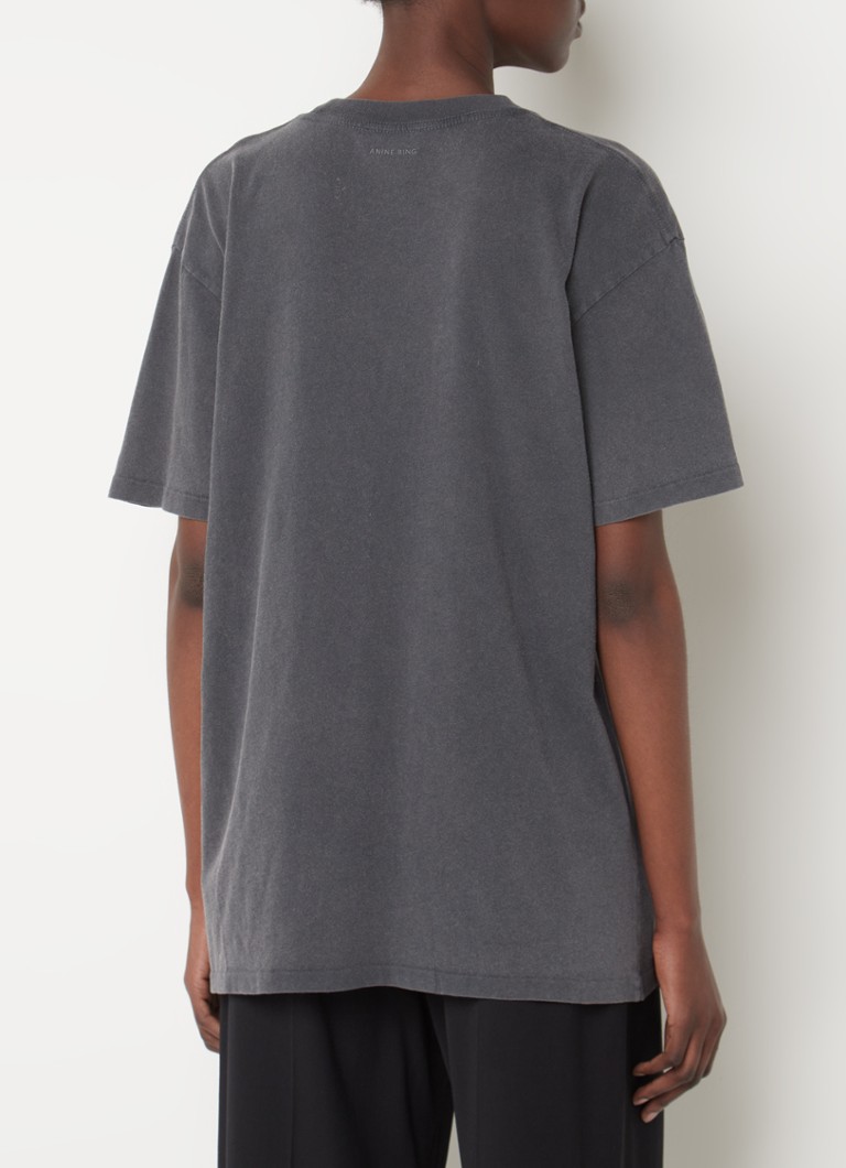 Anne Bing Walker T-Shirt mit Logodruck und gewaschener Oberfläche
