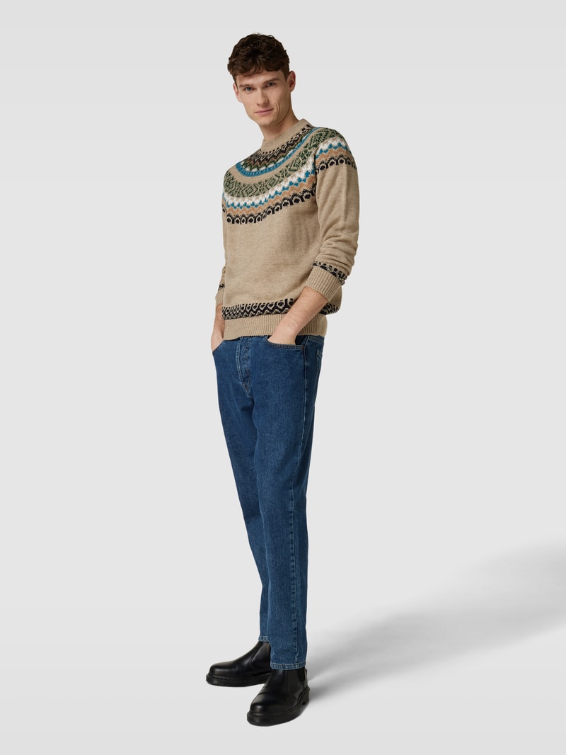 Strickpullover mit Allover-Muster Modell 'harris' in beige