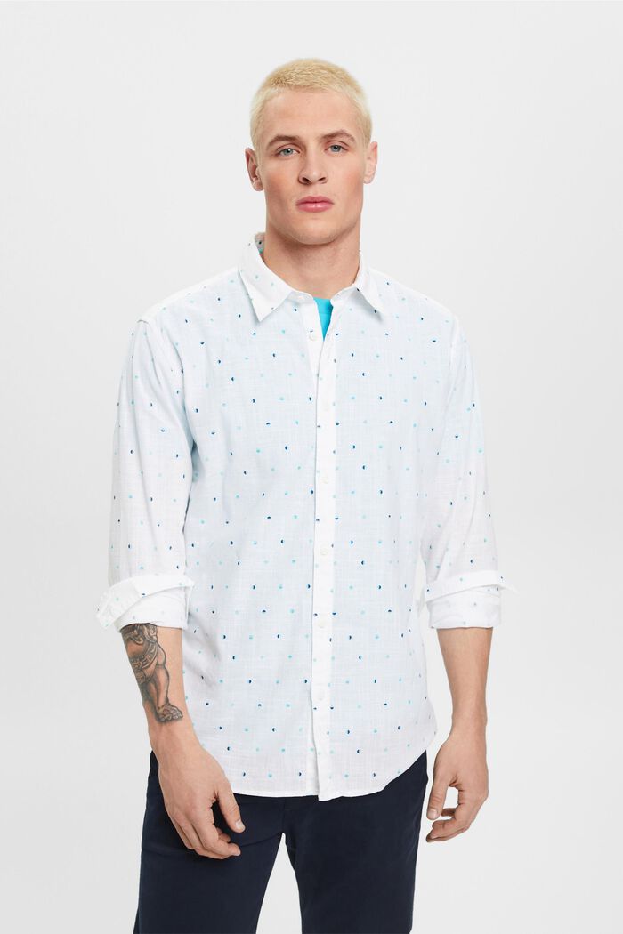 Hemd aus Slub Baumwolle mit Lunar-Dot-Muster