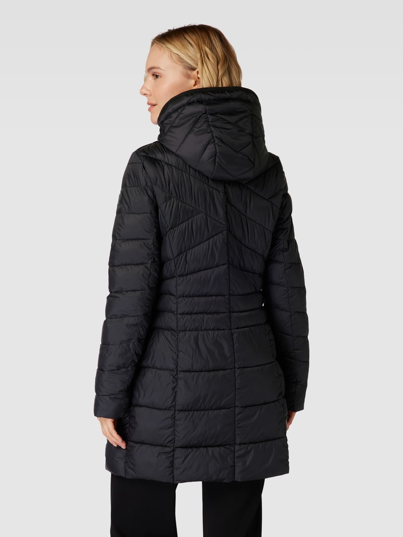 Steppmantel mit Kapuze in schwarz